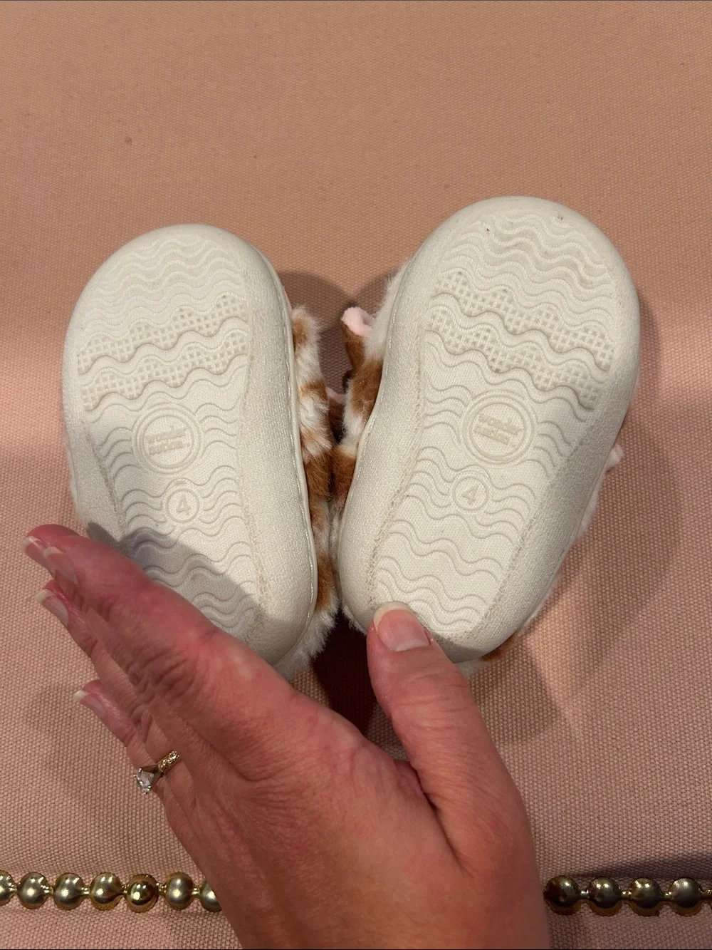 wonder nation Plush Cow Kids Slippers - Brown & White with Pink Snout